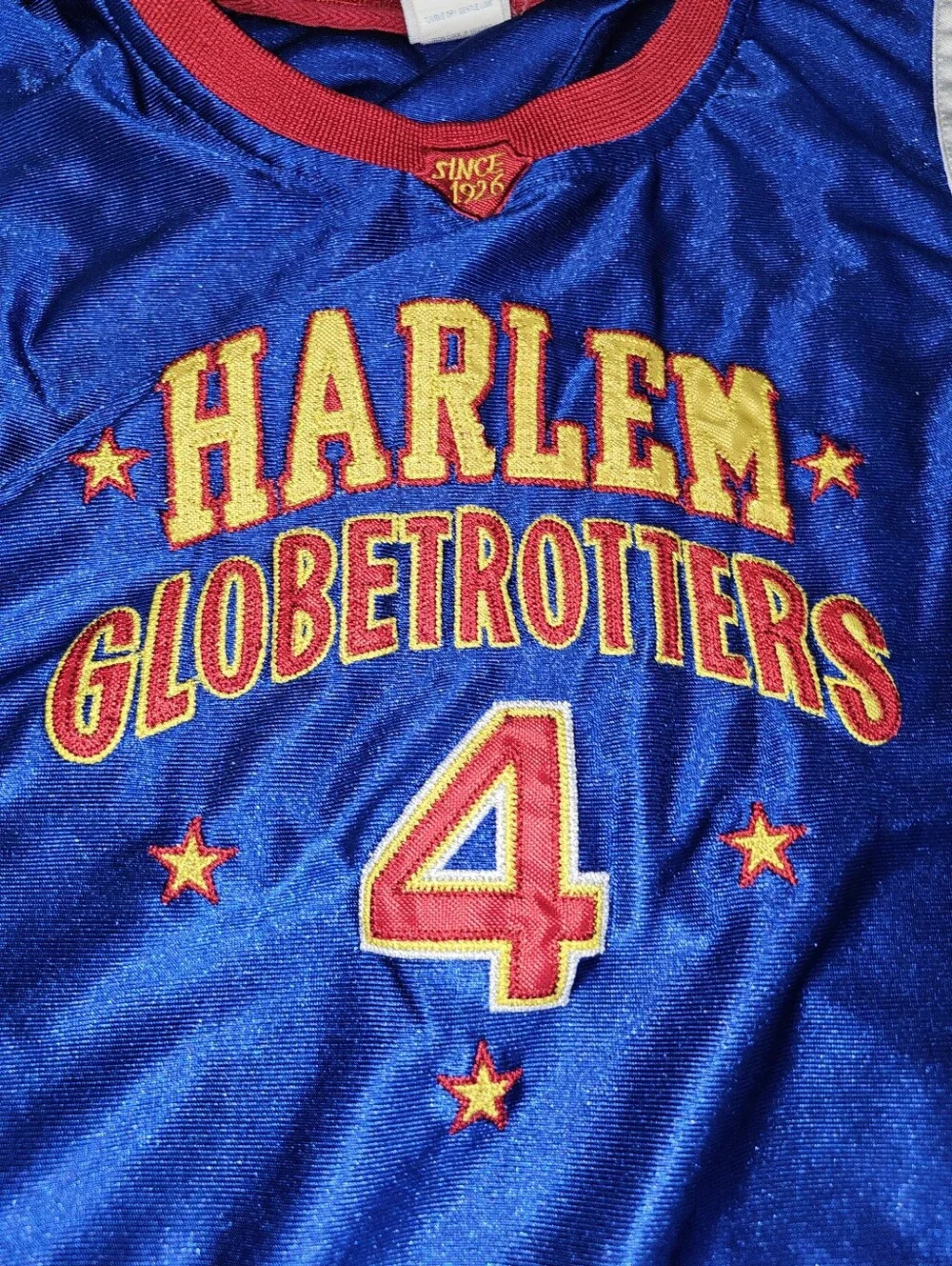 Vintage Large Harlem Globetrotters Flight Time #4 Basketball Jersey Sz L